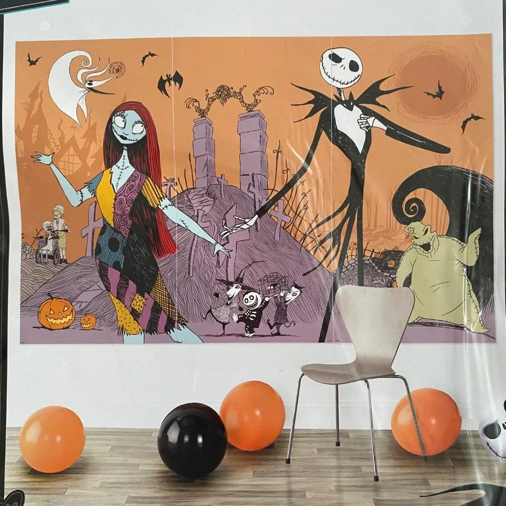 Nightmare Before Christmas Party Set Tablecover Wall Decor Napkins Halloween Lot